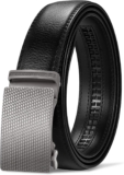 GSG SINCE 1998 Mens Ratchet Leather Dress Belt – 35mm Wide Adjustable Automatic Buckle for Dress, Jeans, Suits & Every Occasion M23043-48