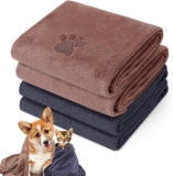 GSrenyu 4 Pack Super Absorbent Dog Towel, Microfiber Dog Drying Towels Soft Quick Dry Pet Towel for Puppies, Cats and Other Pets Bath, Rain, Travel, 35 x 75 cm