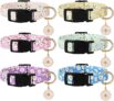 GSrenyu 6 PCS Dog Collars,Quick Release Floral Themed Dog Collar with Safty Buckle Adjustable Puppy Collars for Small Medium Dogs
