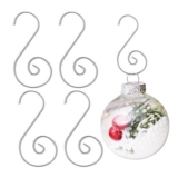 GWAWG 100 Pcs Christmas Ornament Hooks, Silver S-Style