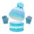 GWAWG 3-in-1 Kids Pom-Pom Knit Hat Scarf Gloves Set, Blue