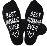GWAWG BEST HUSBAND EVER Socks Novelty Funny Socks, Gifts for Him Valentines Day