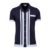 Gabicci Vintage Pulp Retro 70s Stripe Revere Jersey Shirt in Navy