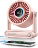 Gaiatop 5 Speed Portable Desk Fan with 6000mAh Power Bank – Sold by Gaiatop (Prime Exclusive)