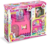 Galupy Unicorn Butterfly House Playset with Unicorn Figure, Lift Function and Accessories Magical Unicorn Toy for Girls, Princess Toys and Horse Gifts for Children Age 3