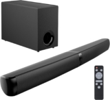 GarageRock Soundbar with Subwoofer for TV, 110W Peak 2-in-1 Sound Bar Home Theater with Adjustable Deep Bass, Bluetooth 5.3/ARC/Opt/AUX Connect, Surround Sound System for TV/PC/Projectors/Gift, 1 Set