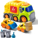 Garbage Truck Toy for 3 Year Old Boys 9 in 1 Bin Lorry Toy with Bins Interactive Rubbish Trucks with Lights and Sounds Educational Toy Vehicle Birthday Gift for Boy Girl Kid 4 5 6 7 8 Year old