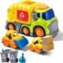 Garbage Truck Toy for 3 Year Old Boys 9 in 1 Bin Lorry Toy with Bins Interactive Rubbish Trucks with Lights and Sounds Educational Toy Vehicle Birthday Gift for Boy Girl Kid 4 5 6 7 8 Year old