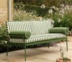 Garden Bench Green with Cushions – Cwmbran