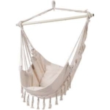 Garden Canvas Hammock Swing Chair – White