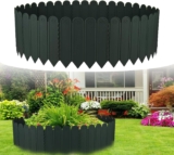 Garden Edging Border, 2M Plastic Lawn Edging, No Dig Landscape Edging, Flexible Lawn Edging Strip Garden Border For Grass Lawn, Patio and Flower Bed Edging, Edging for lawns (Black, High 26cm)