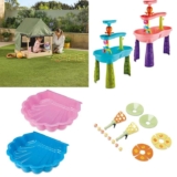 Garden Fun: Wooden Sandpit £34.99 / Sand And Water Table £19.99 / Sand Pit £7.99 / Outdoor Games Assortment £4.99
