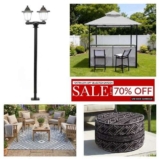 Garden Funiture Sale e.g Solar Double Headlamp Extra 20% Off Select Items e.g Inflatable Ottoman £9.60 / Bar Gazebo Set £96 W/Code