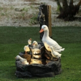 Garden Ornaments Outdoor Duck Light Solar Decoration, Animal Garden Statue With Solar Lights, Cascading Freestanding Duck Outdoor for SCULPTURE, Creative Waterproof Led Lamp For Lawn Yard, 15x9x11cm