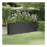 Garden Raised Bed Powder-Coated Steel 224x40x68 Cm Anthracite