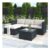 Garden Rattan Corner Sofa Set, Grey, Patio Lounge Furniture