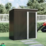 Garden Sanctuary 3 X 5 Ft Sleek Black Galvanized Frame Steel Garden Tool Shed