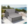 Garden Sofa Corfu – 2 Seater Sofa, Stool Sun Lounger, Thick Cushions Grey