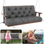 Garden Swing Cushions 3 Seater 150cm Outdoor Bench Cushions Waterproof 12cm Thick Swing Seat Cushions with Backrest Replacement Outdoor Swing Cushions for Patio Porch(Dark Gray-150x100cm)