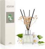 Gardenia Bathroom Diffuser, 50ml Diffuser with Dried Flower for Small Place, Last up to 30 Days