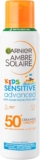 Garnier Ambre Solaire Sun Cream SPF 50 Sensitive Advanced Kids Anti-Sand Sun Protection Mist Spray, Very High Protection UVA & UVB, Water Resistant, For Face & Body, Cruelty Free 150ml