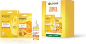 Garnier Vitamin C Glow Getter Giftset – Brightens Skin, Reduces Dark Spots & Evens Skin Tone – For Dull Skin – Cruelty Free & Vegan – Pack of 30ml Face Serum, Face Sheet Mask & Eye Sheet Mask