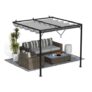 Gartistgo 2.4M Lean-to Pergola with Retractable Roof Canopy