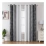 Gazal Vole Ombre Room Darkening Curtains, Gradient Wave Eyelet Drapes
