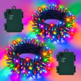 Gcstnn Fairy Lights Battery Operated 5M 50LEDs 2Pack, Multicoloured Battery Fairy Lights with Timer, Waterproof for Garden Christmas Bedroom Indoor Outdoor Xmas Tree Decorations
