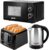 Geepas Electric Kettle 4 Slice Bread Toaster & Microwave Kitchen Set 1500W 1.8L Cordless Jug Kettle 1400W Toaster with 6 Level Browning Control 700W Solo Manual Dial Microwave 20L Stylish Set
