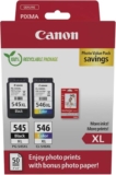 Genuine Canon PG-545 XL CL-546 XL VALUE Pack of 2 cartridges (Black XL Colour XL) 50 sheets of 10x15cm Photo Paper (£34.51 S&S)