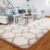 Geometric Rug for Bedroom, 90x150cm Beige and White Rugs Living Room, Machine Washable Non-Shedding Non Slip Rug, Thick Soft Carpet, Geometric Medium Rug for Kids Room, Kitchen, Lounge, Bedside
