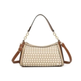 Geometric Textured Small Crossbody Hobo Shoulder Bag