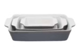 George Home Grey Ceramic 3-Piece Roaster Set