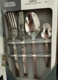 George Home Ribbed 16-Piece Stainless Steel Cutlery Set (instore – Southgate)