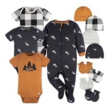 Gerber Baby Boys 12-Piece Layette Gift Set, Brown Deer, 0-3M