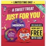 Get Any 2 Free Chocolate Tubs With Code (Celevrations, Heroes, Quality Street (Selected Accounts)