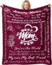 Gifts for Mum, 50x 60 Mum Blanket from Daughter Son, Birthday Gift for Mom, Best Mom Ever Presents, Presents for Women on Valentines Birthday (Red)