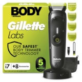 GilletteLabs i7 Body Intimate Hair Trimmer for Men, 3 Body Combs Precision Body & Pubic Hair Trimming, SkinFirst Tech