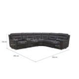 Gilman Creek Justin Grey Fabric Power Reclining Sectional Sofa