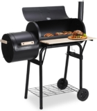 Gimisgu BBQ Smoker, Charcoal Grill with Shelves, Charcoal Container, Integrated Thermometer and Sturdy Design – Perfect for BBQ and Garden Parties
