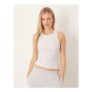 Gina Tricot Slim Fit Rib Tank Top in Light Grey Melange