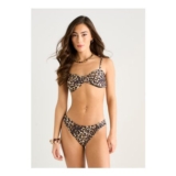 Gini London Animal Print Hardware Detail Bikini Top