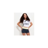 Girls Blue Cotton Rich Folded Waistband Colour Block Shorts