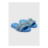 Girls Blue Lemon Frill Sliders (Younger 10-Older 5)