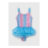 Girls Blue Mermaid Tutu Swimsuit (1-7yrs)