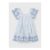 Girls Blue Stripe Broderie Seersucker Dress