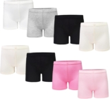 Girls Cycling Cotton Shorts, 8 Pack Stretchy Bike Under Skirt Breathable Soft Cotton Shorts for Girls Sports Play Underdress Pants 2-10 Years