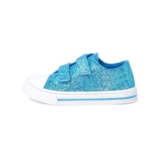 Girls Easy-Fasten Canvas Shoes, Size 11, Blue Glitter