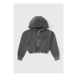 Girls Grey Acid Wash Zip up Hoodie (7-15yrs) – 7 Yrs